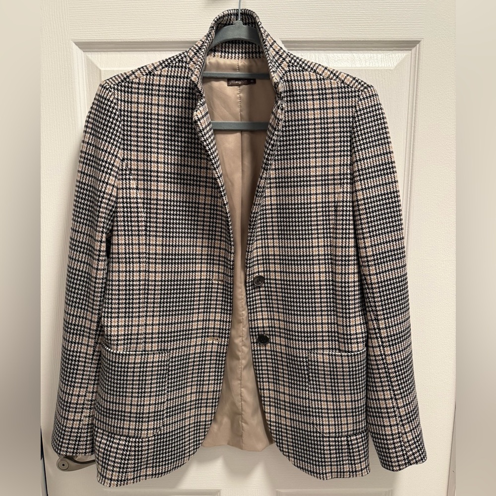 J. McLaughlin Houndstooth Blazer in Black and Cream